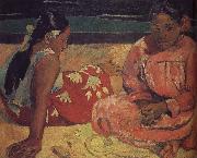 Paul Gauguin The two women on the beach Sweden oil painting artist